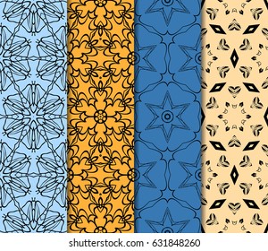 set of Modern abstract floral pattern. vector illustration. for invitation, fabric, wallpaper