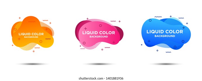 Set modern abstract geometric liquid banner flat illustration design EPS 10