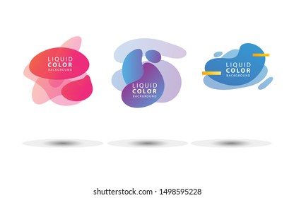 Set modern abstract geometric liquid banner flat
