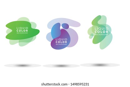 Set modern abstract geometric liquid banner flat