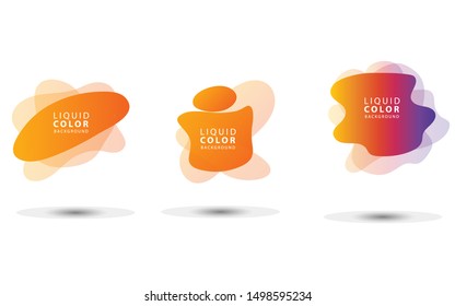 Set modern abstract geometric liquid banner flat
