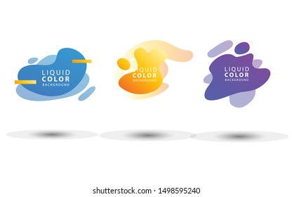 Set modern abstract geometric liquid banner flat