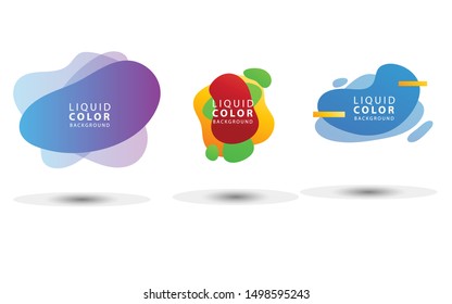 Set modern abstract geometric liquid banner flat
