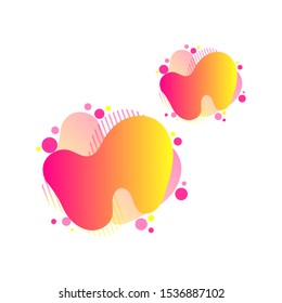 Set modern abstract geometric liquid banner flat design template