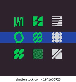 Set of modern abstract geometric shapes. Trendy minimal graphic elements for your unique design.