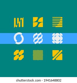 Set of modern abstract geometric shapes. Trendy minimal graphic elements for your unique design.