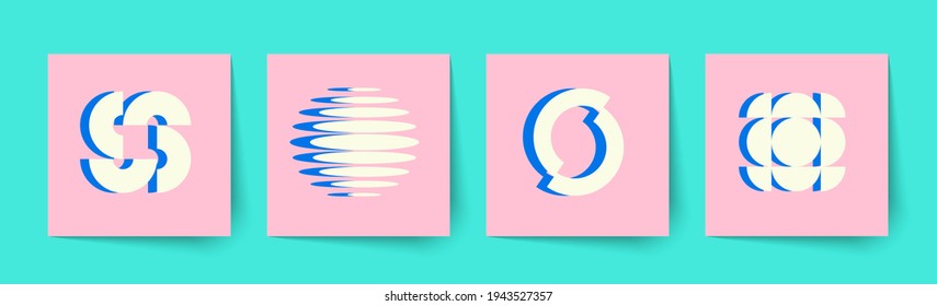 Set of modern abstract geometric shapes. Trendy minimal graphic elements for your unique design.