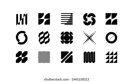 Set of modern abstract geometric shapes. Trendy minimal graphic elements for your unique design.