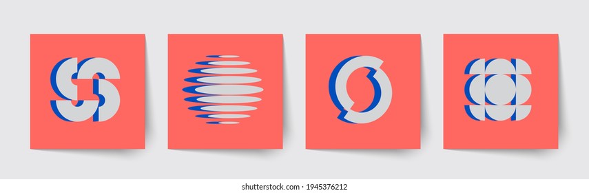 Set of modern abstract geometric shapes. Trendy minimal graphic elements for your unique design.