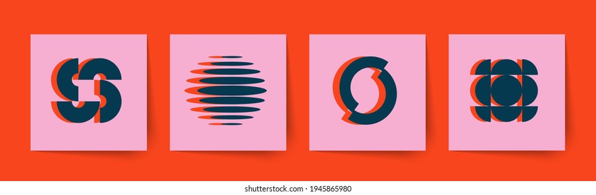 Set of modern abstract geometric shapes. Trendy minimal graphic elements for your unique design.