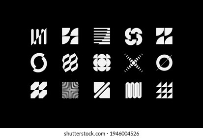 Set of modern abstract geometric shapes. Trendy minimal graphic elements for your unique design.
