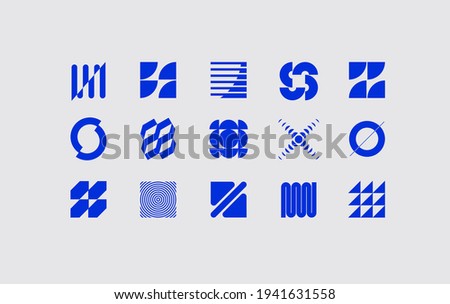 Set of modern abstract geometric shapes. Trendy minimal graphic elements for your unique design.