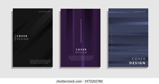 Set Of Modern Abstract Geometric Stripes Background. Can Be Used For Cover, Poster, Brochure, Banner Or Presentation Template.