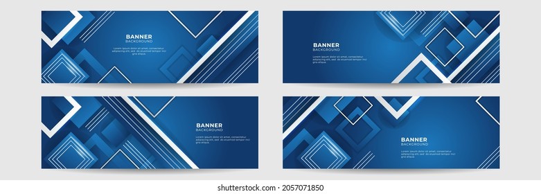 Conjunto de degradado abstracto moderno fondo de banner azul marino oscuro