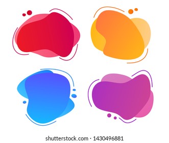 Set of modern abstract graphic elements. Banners with flowing liquid shapes and dynamical colored forms and line. Template for the design of a logo, flyer or presentation - Vector.
