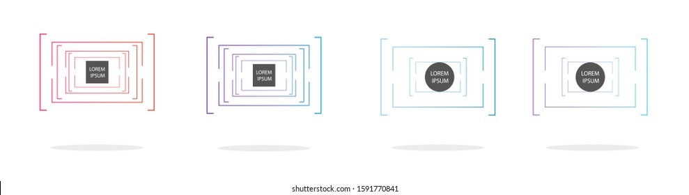 Set of modern abstract graphic elements. Gradient abstract banners with different shapes. Template for the design, logo, flyer banner, presentation. Vector illustration