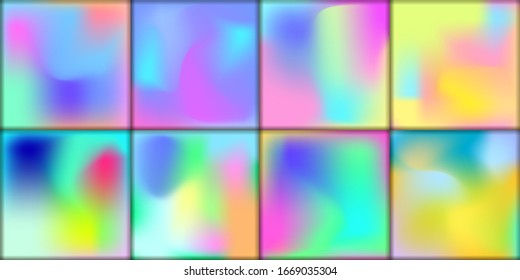 Set of modern abstract graphic elements. Gradient abstract banners with different shapes. Template for the design, logo, flyer banner, presentation. Vector illustration