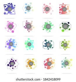 Set of modern abstract graphic elements. Gradient abstract banners with different shapes. Template for the design, logo, flyer banner, presentation. Vector illustration
