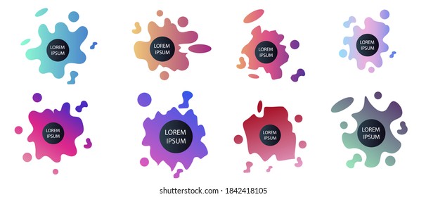 Conjunto de elementos gráficos abstractos modernos. Banners abstractos degradados con diferentes formas. Plantilla para el diseño, logotipo, pancarta de volante, presentación. Ilustración del vector