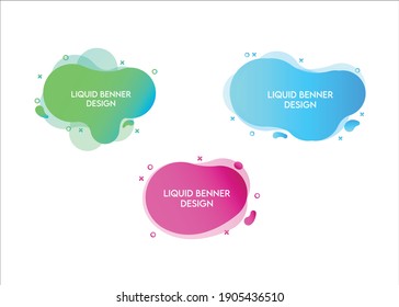 Set of modern abstract graphic elements. Dynamic colored shapes and lines. Gradient abstract banner with flowing fluid shapes. Templates for logo designs, flyers or presentations, as well as promotion