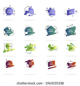 Set of modern abstract graphic elements. Gradient abstract banners with different shapes. Template for the design, logo, flyer banner, presentation. Vector illustration
