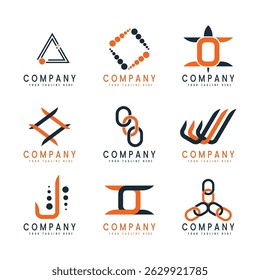 Set of Modern Abstract Logo Designs with Geometric Shapes for Branding and Company Identity