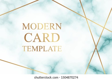 Set of modern abstract luxury wedding invitation design or card templates for business or presentation or greeting with golden lines on a white with blue marble or cloudy background.