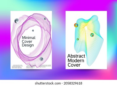 Set of modern abstract musical backgrounds. Sound flyer for creating a fashionable cover, banner, poster, booklet.