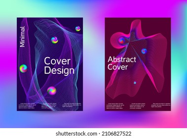 Set of modern abstract musical backgrounds. Sound flyer for creating a fashionable cover, banner, poster, booklet.