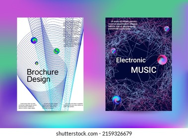Set of modern abstract musical backgrounds. Sound flyer for creating a fashionable cover, banner, poster, booklet.