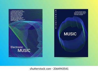 Set modern abstract musical, great design for any purposes. Business abstract presentation concept. Web banner layout template. Technology vector illustration. Music abstract background.

