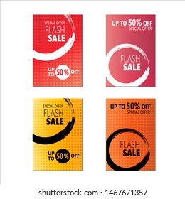 Set of modern abstract sale vector banners. Flash SALE special offer banners. SALE template vector design.