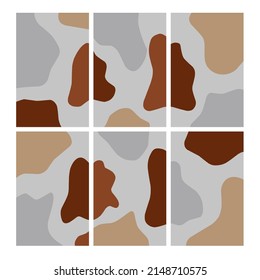 Set of modern abstract shapes aesthetic backgrounds. Minimalist abstract aesthetic background design in pastel colors suitable for banners, posters, flyers, posts or social media campaigns, etc.