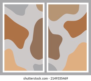 Set of modern abstract shapes aesthetic backgrounds. Minimalist abstract aesthetic background design in pastel colors suitable for banners, posters, flyers, posts or social media campaigns, etc.