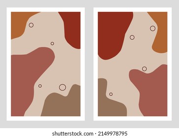 Set of modern abstract shapes aesthetic backgrounds. Minimalist abstract aesthetic background design in pastel colors suitable for banners, posters, flyers, posts or social media campaigns, etc.