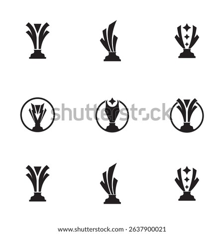 Set of Modern Abstract Trophy and Award Icon Designs