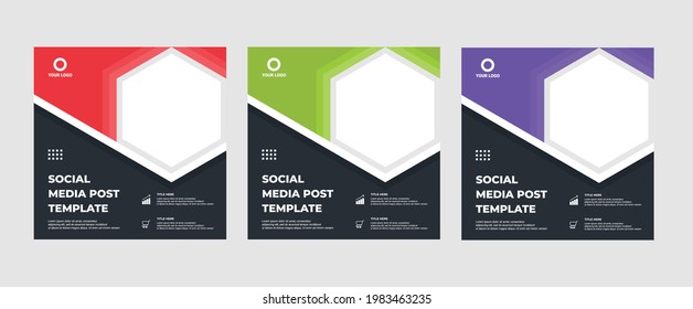Set of modern abstract Unique Editable Social Media banner Template.Promotional web banner for social media post.Elegant sale ads and discount promo
