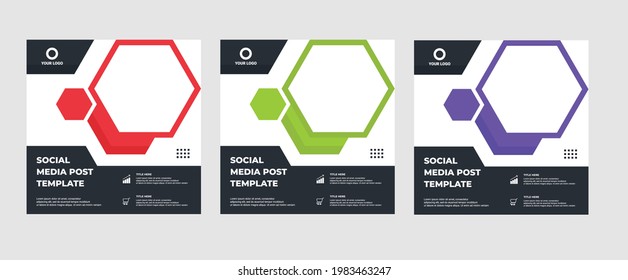 Set of modern abstract Unique Editable Social Media banner Template.Promotional web banner for social media post.Elegant sale ads and discount promo