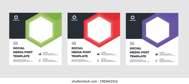 Set of modern abstract Unique Editable Social Media banner Template.Promotional web banner for social media post.Elegant sale ads and discount promo