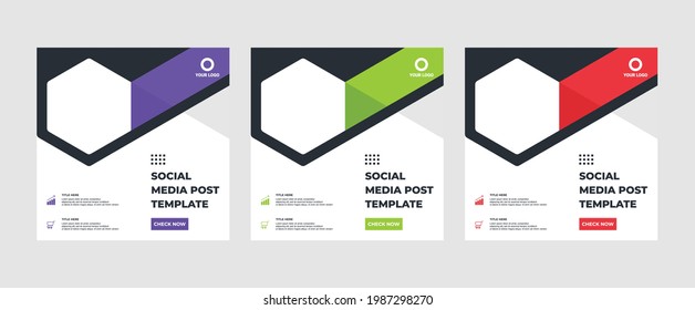 Set of modern abstract Unique Editable Social Media banner Template.Promotional web banner for social media post.Elegant sale ads and discount promo