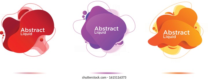 Set of modern abstract vector with 3 bright color gradient. Template ready for your Design