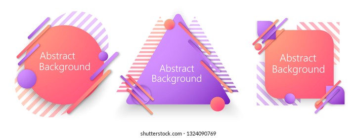 Set of modern abstract vector banners. Geometric shapes in different colors.