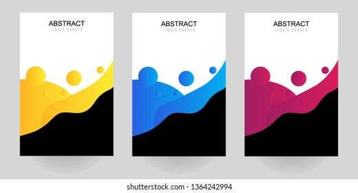 Set of modern abstract vector banners. Abstract liquid banner.