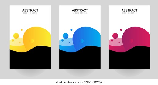 Set of modern abstract vector banners. Abstract liquid banner.