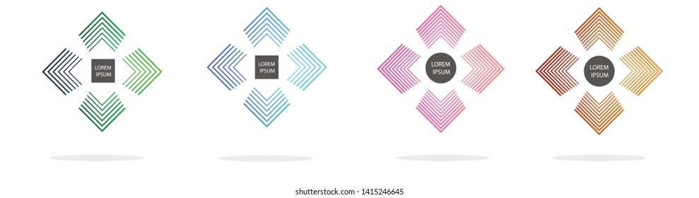 Set of modern abstract vector banners. Multicolor flat geometric shapes. Geometric gradient figures, trendy dynamic elements.