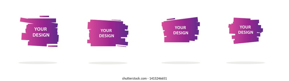 Set of modern abstract vector banners. Multicolor flat geometric shapes. Geometric gradient figures, trendy dynamic elements.