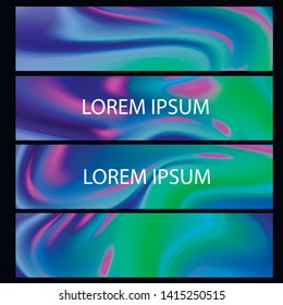 Set of modern abstract vector banners. Multicolor flat geometric shapes. Geometric gradient figures, trendy dynamic elements.