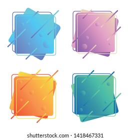 Set of modern abstract vector banners. Flat geometric shapes of different colors in memphis design style. Template ready for use in web or print design