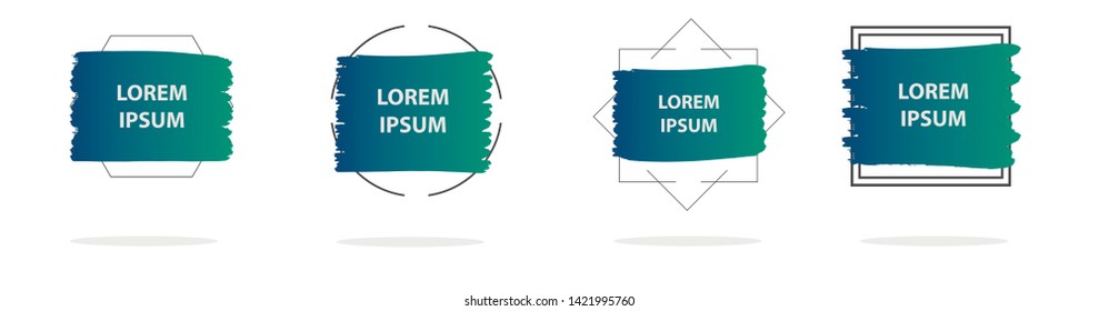 Set of modern abstract vector banners. Multicolor flat geometric shapes. Geometric gradient figures, trendy dynamic elements.