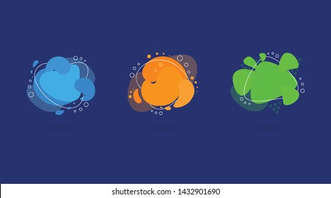 Set of modern abstract vector banners. Dynamical colored forms and line. Template for the design of a logo, flyer or presentation